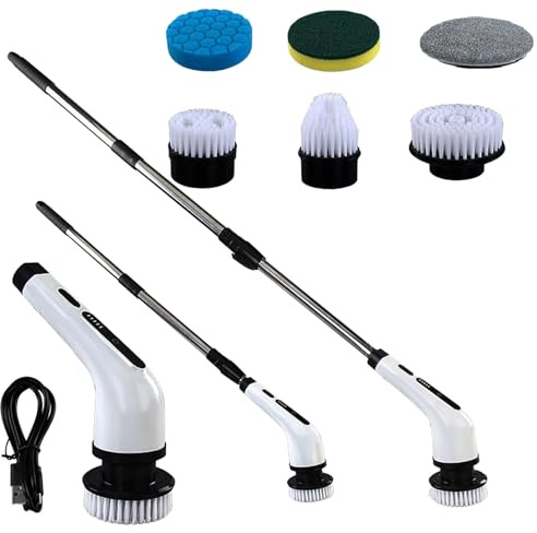 Brosse Électrique pour Nettoyage | Brosse De Récurage Électrique sans Fil - Nettoyant pour Taches De,pour Salle de Bains Cuisine Évier Toilettes Sol Carrelage Joint Verre Fenêtre