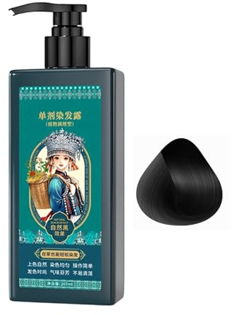 Champú Tinte Color Para El Cabello,207 Ml De Champú Colorante Para El Cabello | Cobertura Reductora de Canas - para Hombres Mujeres Personas Mayores Rizado Barba Viaje Hogar Salon Ducha Viaje