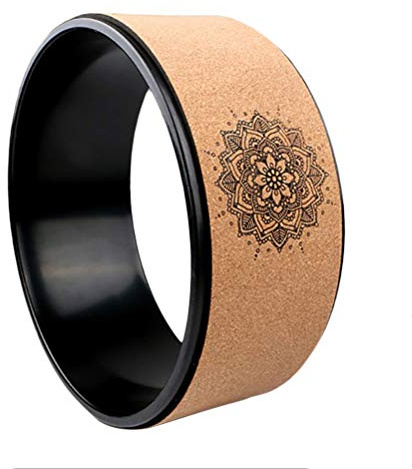 POENVFPO Ruota per Yoga in Legno per Pilates, Materiale in Quercia, capacità di Carico di 240 Kg, Migliora l'equilibrio e la flessibilità per la Pratica di Yoga e Pilates (BLACK)