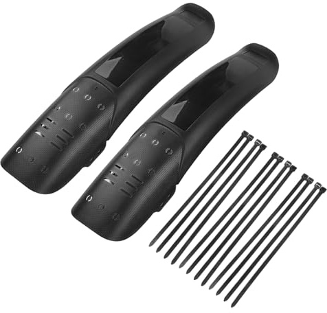 Helilyco Juego de guardabarros de plástico PP para bicicleta, guardabarros delanteros y traseros de montaña para bicicleta, compatible con AM DH FR, color negro