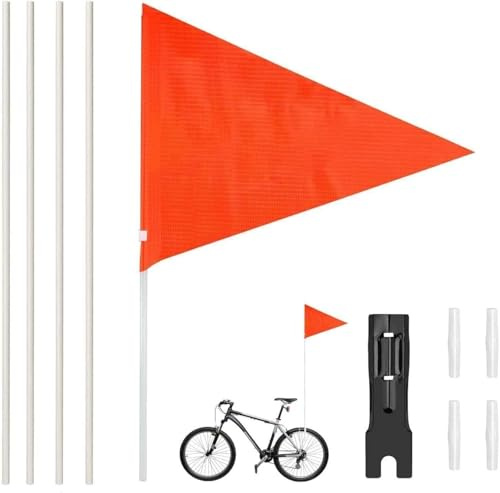150/185 cm Bicycle Flag, Safety Flag, Bicycle Bunting, Adjustable Bicycle Flag, Scooter Bicycle Pennant, Street Buddy Flag