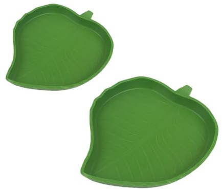 Gaomumu 2PCS Multi-Style Reptile Feeding & Water Bowl Set Pattern Pet Dish Suitable for Turtles/Snakes/Lizards/Hamsters Durable Plastic Feeder