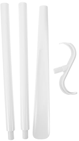 BETOOKY Easy to Disassemble 2-in-1 Shoe Horn Dressing Stick with Long Handle Abs Material White for Elderly and Disabled Dressing Aid