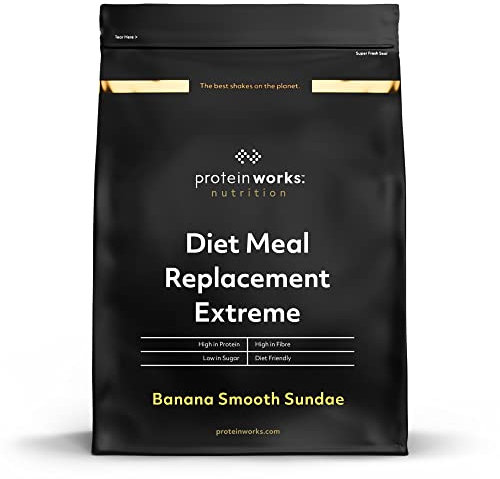 Protein Works - Diet Meal Replacement Extreme | 200 Kalorien pro Trinkmahlzeit | Diät Trinkmahlzeit | Abnehm Shake | 33 Servings | Banana Smooth Sundae | 2kg