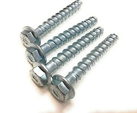 4 Stück 10x70 mm HECO-MULTI-MONTI-plus Betonschrauben - blau verzinkt mit Sechskantkopf