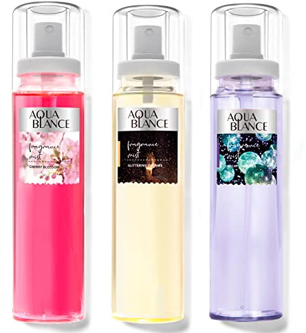 AQUA BLANCE Body Spray, Fragrance Mist for Women, Pack of 3, Each 3.9 Fl Oz, Total 11.7 Fl Oz, Cherry Blossoms