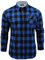 BRAVE SOUL Mens Blur Checked Long Sleeve Brushed Cotton Lumberjack Casual Shirt Blue S