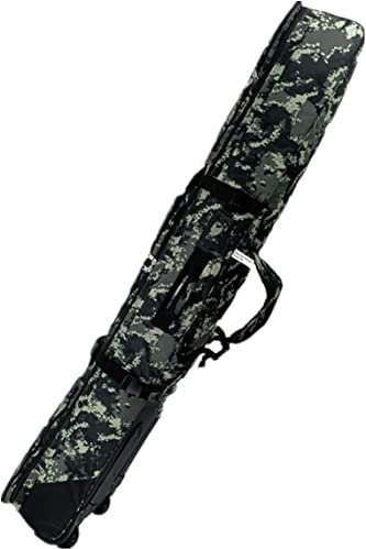 Unistrengh Gepolsterte Snowboardtasche Rollen Skitasche Snowboard-Tasche Roller Skisack Professional Boardbag für Flugreisen DREI unabhängige Fächer grau Tarnfarbe, 156cm