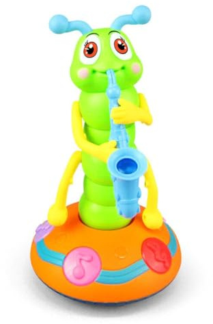 Jouet de danse chenille électrique, Children's Electric Caterpillar Saxophone Toys, Jouet Chenille dansante, Jouets Musicaux, Jouet de Danse de Chenille électrique créatif Mignon -Couleur aléatoire