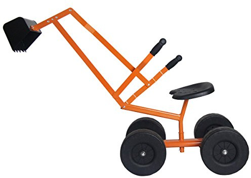 COSTWAY Ruspa Cavalcabile per Bambini, Escavatore Giocattolo Metallico con 4 Ruote, Rotazione di 360°, Carico 50 kg, Regalo per Bambini 3 Anni+, 106x28x35 cm, Giallo (Stile 3)