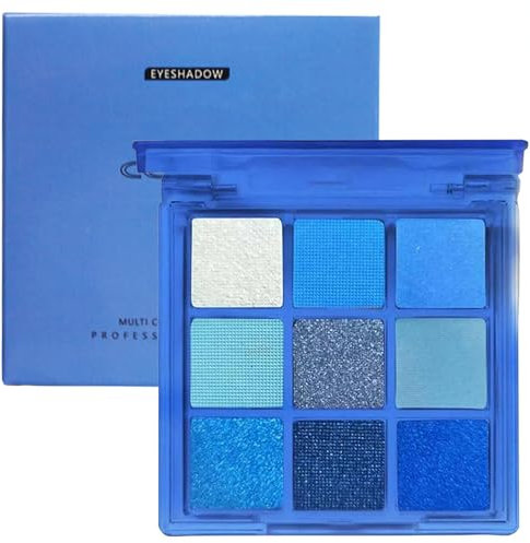 Royal Blue Glitter Eyeshadow Palette for Women - Highly Pigmented, Long-lasting Waterproof Makeup with Shimmer & Matte Eyeshadow - Perfect for Highlighting Your Eyes