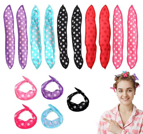 RT 10 pezzi flessibile schiuma bigodini di capelli, bigodino lungo per boccoli,senza calore, cuscino magico, rulli morbidi, cura dei capelli, bigodini morbidi per dormire,bigodino fascia capelli