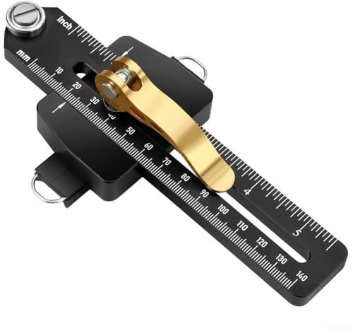 Guide de déchirement réglable pour scie de table et défonceuse, compatible avec différentes fentes en T (noir)