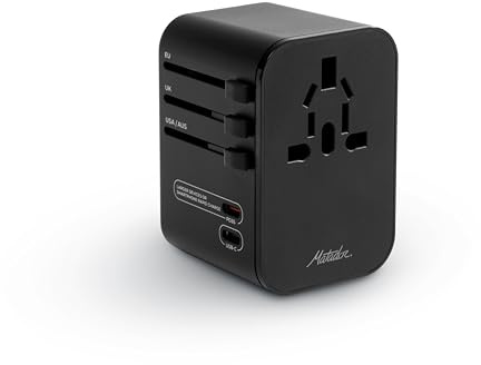 Matador Global Travel Adapter - Universal Travel Adapter Worldwide for 170+ Countries; Fast Charging Travel Charger for Multiple Devices; International Adapter, Type G C E H