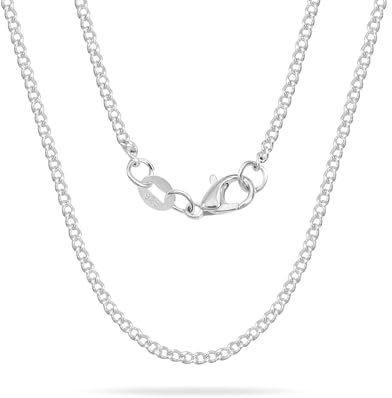 Casxyue Collier en Argent S925 pour Femmes et Filles Sans Pendentif - Boîte à Chaînes/Collier en O/Collier Cubain/Collier Serpent/Collier Plat 40 45 50 55 60 65 70 75 cm, 50cm, Cuivre, Pas de pierre