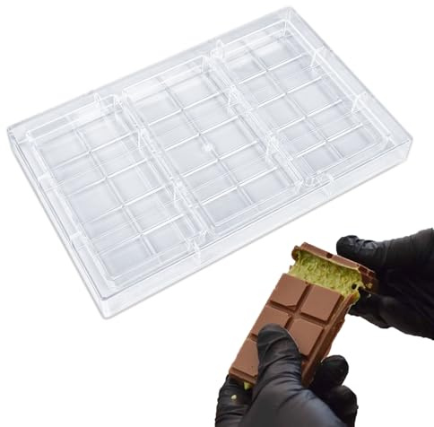 Stampo Cioccolato Dubai, Stampi Al Cioccolato Trasparente Stampo per Barrette di Cioccolato in Policarbonato Riutilizzabile Stampo, per DIY Barrette di Cioccolato, Praline