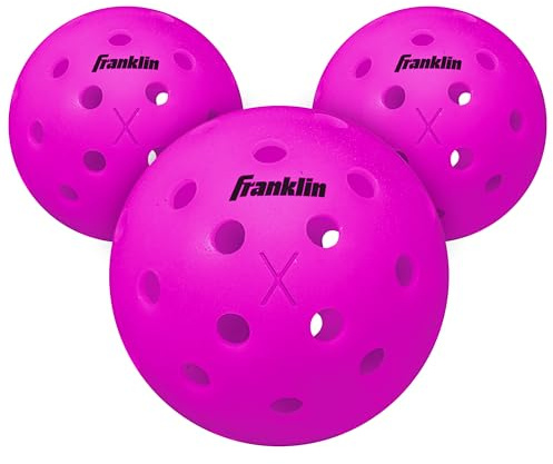 Franklin Sports X-40 Pickleballs - Official Ball of USA Pickleball, APP Tour, US Open - Suitable for Outdoor Courts - Regulation Size, Tournament Grade - 3 Pack - Purple