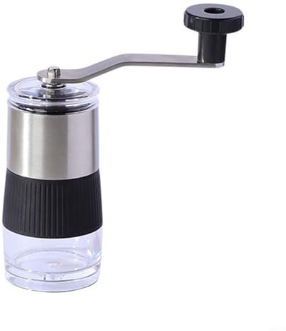 Molinillo de café manual portátil con finura ajustable para todos los métodos de preparación (plateado)