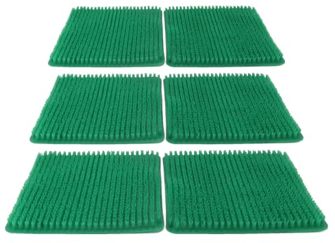 Hamwesh Chicken Nesting Pads, 6 Pcs Washable Reusable Nesting Box Pads for Laying Eggs, 13.8x12.2in Scratch PE Bedding for Coop with Hole Design for Manure Removal (Green)