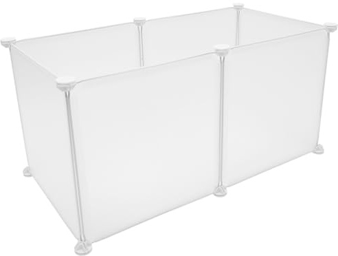 SHINEOFI Clôture de Sécurité en Résine Blanche pour Petits Animaux, 6 Panneaux pour Lapins et Hérissons, Accessoire Pratique pour Enclos Extérieur et Maison du Hamster
