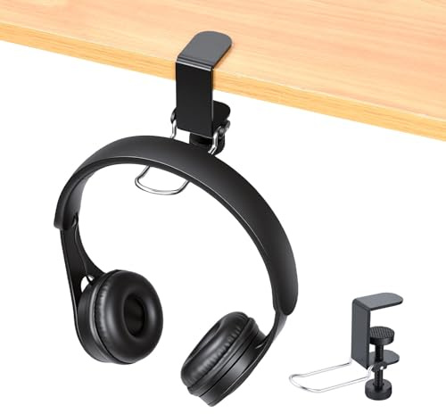 aceyoon Supporto per cuffie, pieghevole, in alluminio, con organizer per cavi, gancio per cuffie da tavolo per Xbox, cuffie da gioco