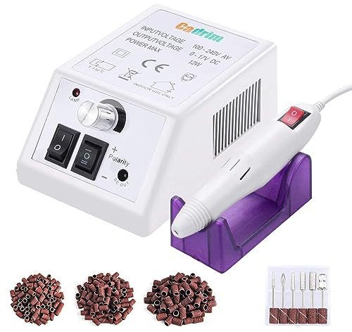 Elektrisch Nagelfräser, Elektrische Nagelfeile Set 20000 u/Min Maniküre Pediküre Elektrisch für Nagelstudio Persönliche DIY-Maniküre (Weiß)