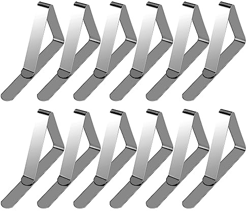 12 Stück Picknick-Tischdecken-Clips für Outdoor-Tische, Premium-Tischtuch-Clip-Halter, dicke Picknick-Tischklammern für Esstische, Metall-Tischtuch-Halteclip, Abdeckklemmen für Tischdecken HAHAYOO
