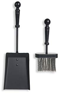 HERSIG - Accesorios Chimenea | Set Cepillo y Recogedor Chimenea para Cenizas - 39 x 12 x 5 cm