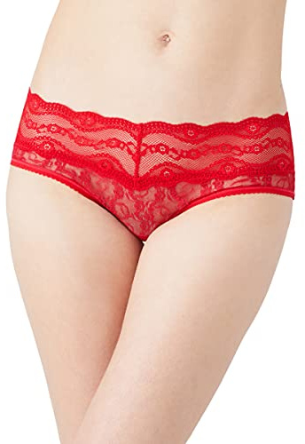 b.tempt'd Women's Lace Kiss Hipster Panty, Crimson Red, M
