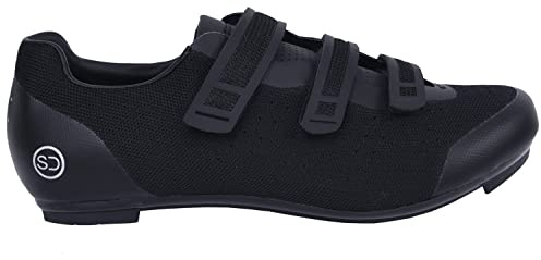 Sundried Knit Road Bike Shoes Unisex Men's and Women's Cycle Shoes for Road Cycling (39, Black)