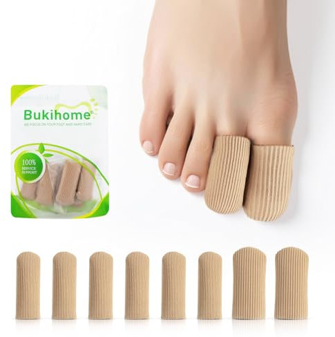 Bukihome 8 PCS-Zehenschutz, Silikon-Zehenkappen mit geschlossener Zehenoberfläche, Schutz gegen Schmerzen bei Hühneraugen(2 Stück groß + 6 Stück mittelgroß) [Upgrade]