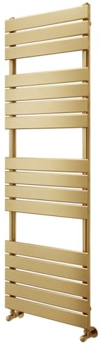 Go Bathrooms Ark Towel Rail 1600mm x 500mm Brushed Gold Bathroom Radiator Designer Heated Ladder Rail Flat Panel Heater