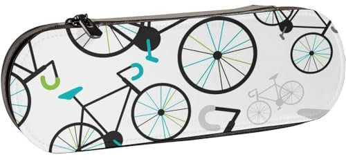 BEEOFICEPENG Trousse à Crayons, Jolies Fleurs de vélos rétro, Pochette à Crayons en Cuir, Sac à stylos, école de Bureau, boîte à Bijoux, boîte à pinceaux de Maquillage