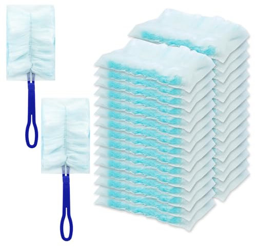 Brelet 30 Stück Staubtuch Nachfüllpack mit 2 Griffen,Staubwedel Einweg Elektrostatisch Duster für Zuhause Schule Büro