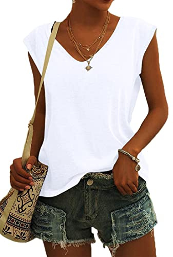 NARRAME t-Shirt à Manches Courtes pour Femmes, débardeur d'été Simple et décontracté, Coupe Ample, Hauts Chemisiers