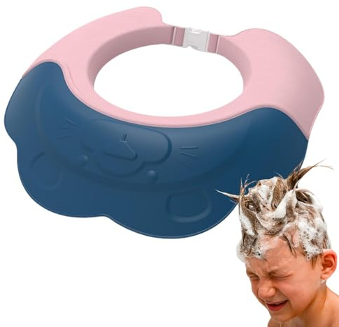 Cuffia da bagno per bambini, con visiera per shampoo e doccia, morbida e regolabile, per bambini