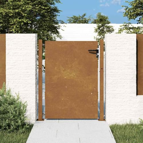 Porte de clôture, portail à double battant, 105 x 155 cm, en acier, pour jardin, terrasse