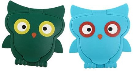 TOYANDONA Tapa para Pañuelos Húmedos Reutilizable para Bebés, 2 Unidades Diseño de Búho Infantil, Colores Azul y Verde, Accesorio Práctico para Mantener Toallitas Húmedas en Guardería