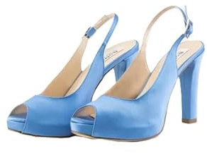 Bonini Scarpe da Cerimonia, Décolleté Slingback con Tacco, Punta Aperta, Modello 3052 (Carta da Zucchero, Sistema Taglie Calzature EU, Adulto, Donna, Numero, Media, 36)
