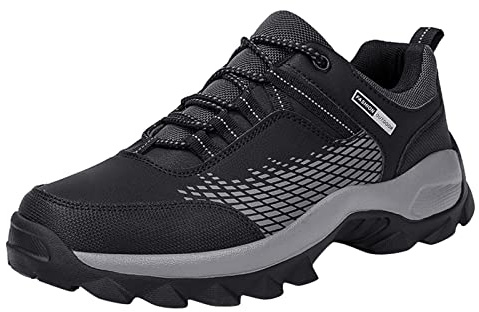 Generisch 2022 Hombres Zapatos de Senderismo Al Aire Libre Ultraligeros Deportivos Casual Dedo Redondo Cómodo Deportivo Zapatos Para Correr Zapatos De Esquí De Fondo Para Hombre, Negro , 45 EU