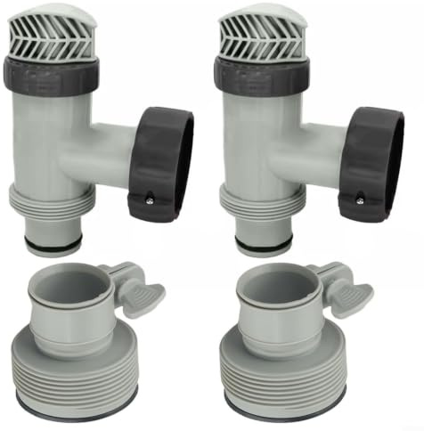 Evenoonest Valvola a stantuffo per piscina, adattatore per tubo flessibile in ABS tipo B, 3,2-3,8 cm, per pompa con filtro a sabbia fuori terra, montaggio rapido, 2 set (2 set)