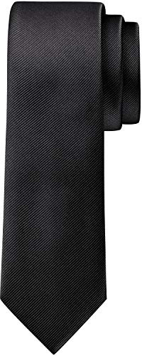 BomGuard Cravatta uomo donna slim 6 cm nera, non lucido,nero