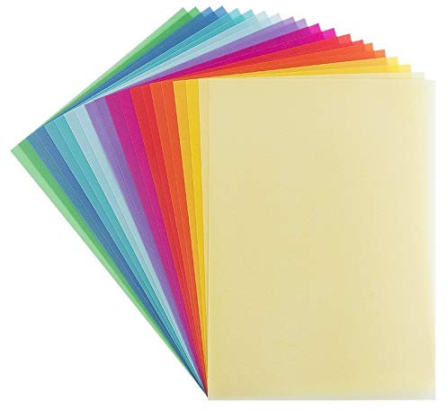 Ideen mit Herz 20 Transparentpapiere, DIN A4, 10 Farben, 200 g/m² | buntes Papier zum Basteln, Scrapbooking, Kartengestaltung, DIY u.v.m.