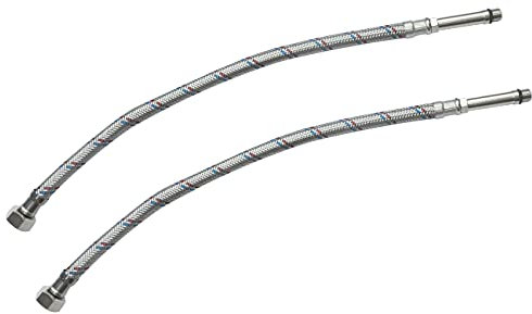 AERZETIX - C51113 - Satz von 2 Flexible verschraubung weiblich 3/8'' - männlich M10 küchenbecken monoblock - länge 400mm - flexible verbindung für mischbatterien - flexibel schlauchleitungen sanitär