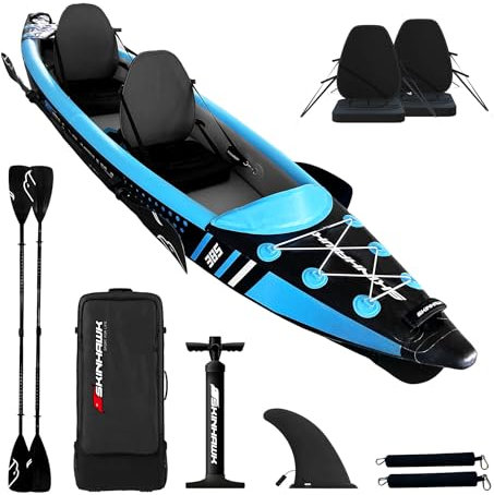 SKINHAWK Blau KAJAK-2 Personen-Drop-Stitch Blau KANU-SCHLAUCHBOOT 385CM X 85 cm