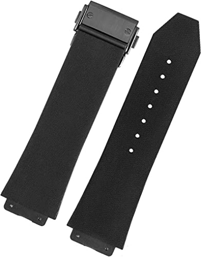 QARIDO Kmuing Bracelet de montre pour Hublot Big Bang - En silicone - 25 x 19 mm - Étanche - Pour homme - Accessoire en caoutchouc - Striped-A