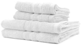 2 Serviettes de Bain 50x90 + 2 Draps de Bain 70x130 cm 100% Coton - Craie