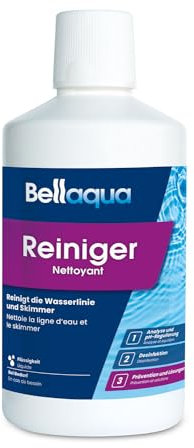 Bellaqua Pool Reiniger 1 L Grundreinigung und Schnellentkalkung - Flüssiger Beckenreiniger sauer