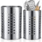 GSrenyu 2 PCS Stainless Steel Kitchen Cutlery Holder Utensil Organizer Flatware Caddy Drainer,Cooking Utensil & Holder,Kitchen Caddy Spoons & Forks Organizer(12 x18cm/16.5*10cm)