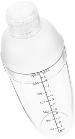 OKUMEYR Shaker à Cocktail 700ml Transparent Avec Échelle De Mesure En Plastique Étanche Résistant à Haute Température Pour Usage Professionnel Et Domestique